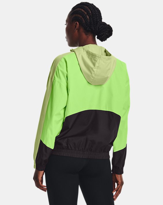 Women's UA RUSH™ Woven Full-Zip Jacket, Green, pdpMainDesktop image number 1